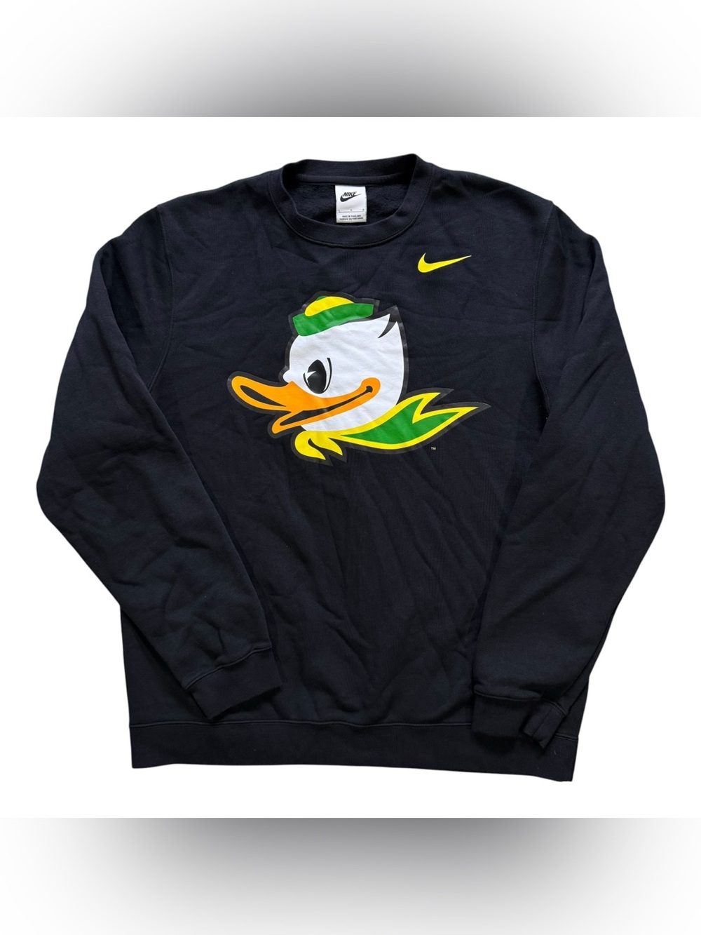 Nike Swoosh University Oregon Ducks Crewneck Sweater Men’s Medium Black Puddles